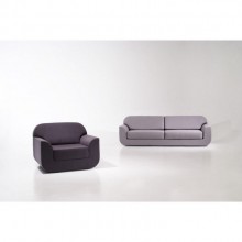 poltrona ou sofá arredondado estofado cinza minimalista espuma design assinado